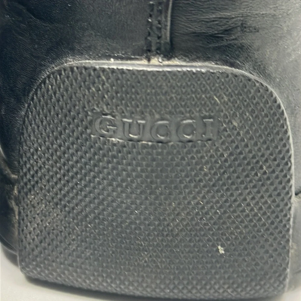 GUCCI shoes black leather loafer slip on flats size 9.5 Luxury comfort - Picture 7 of 13